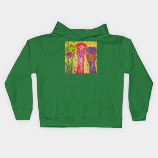 Three Colourful Emus Kids Hoodie